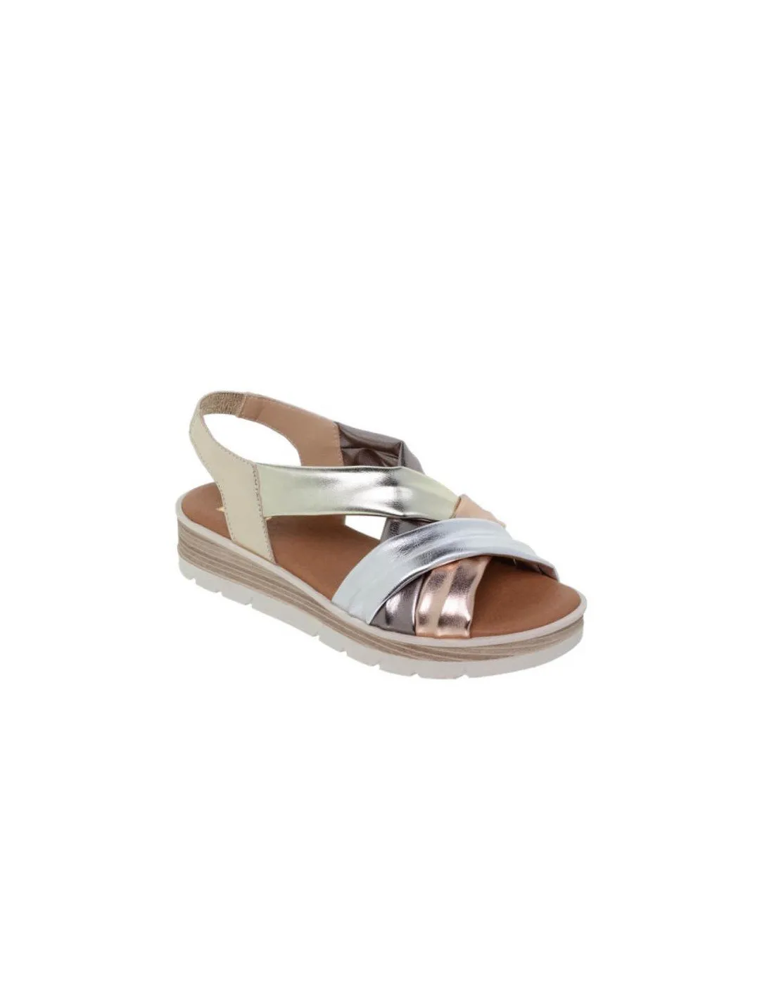 Sandalias mujer cómodas metalizadas
