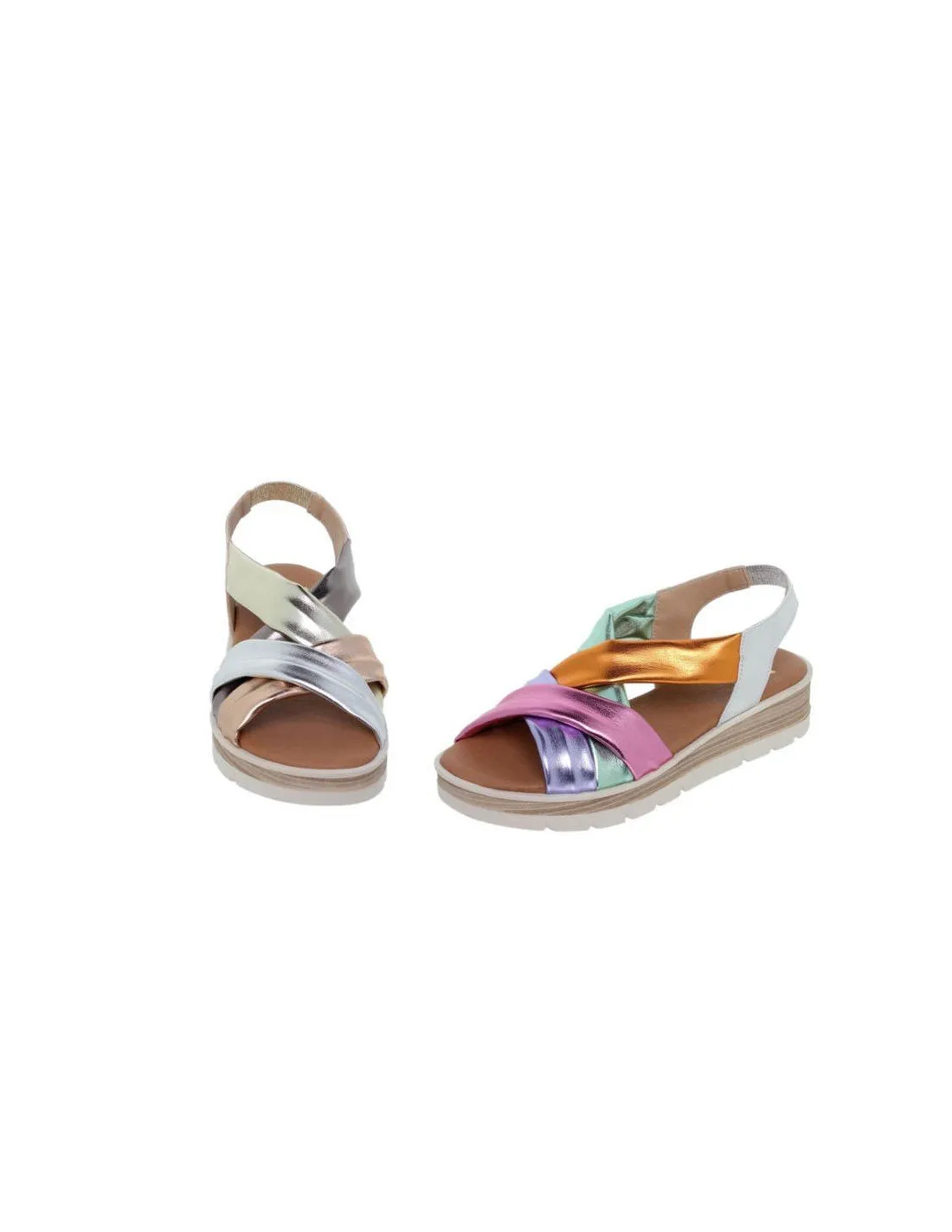 Sandalias mujer cómodas metalizadas