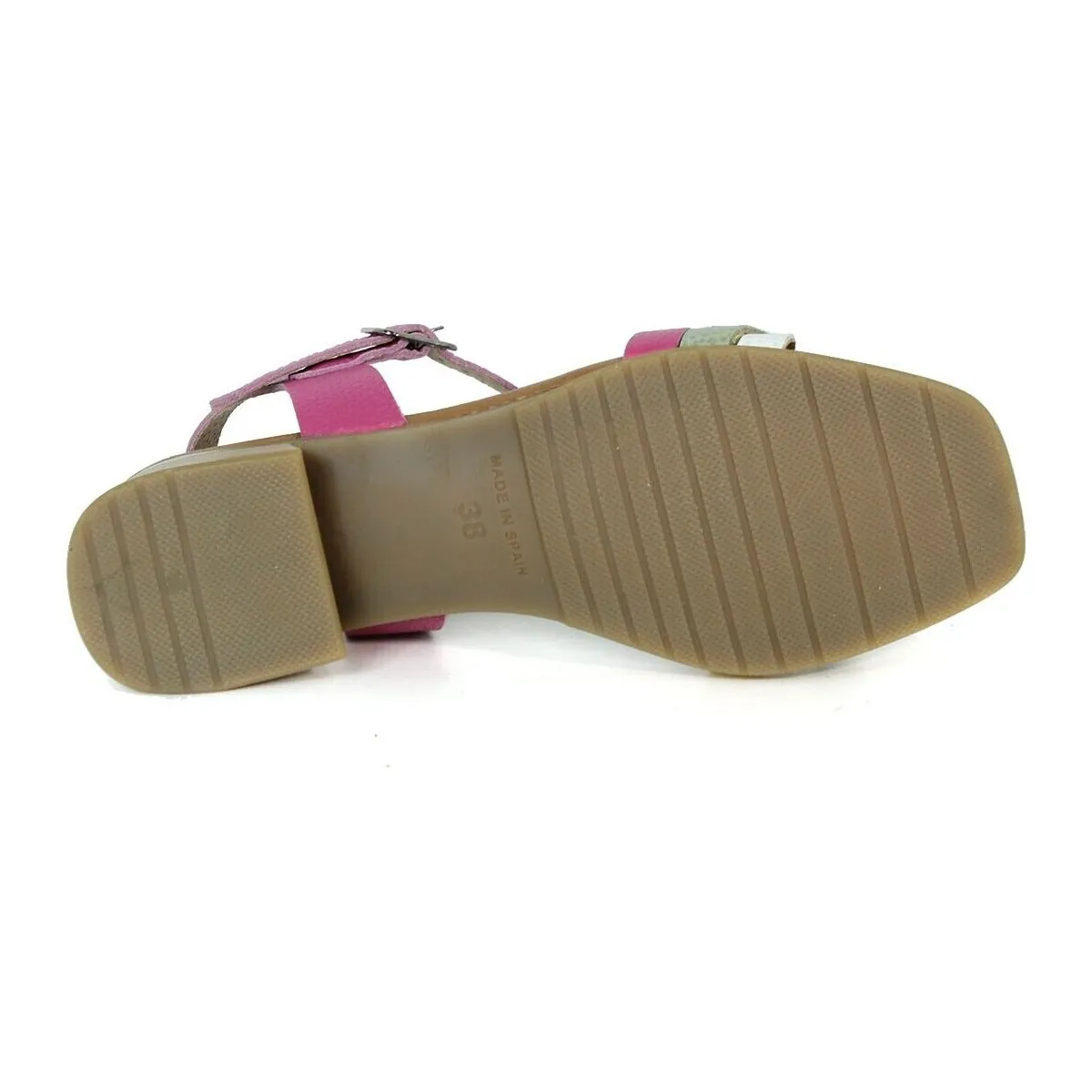 SANDALIAS PIEL PLANTA DE GEL  2678 FUXIA