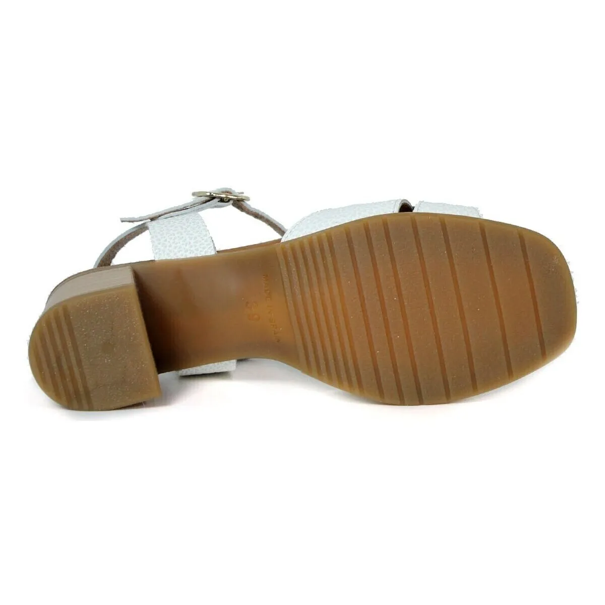 SANDALIAS TACÓN CON PLANTA DE GEL  BOMBI 1980 BLANCO