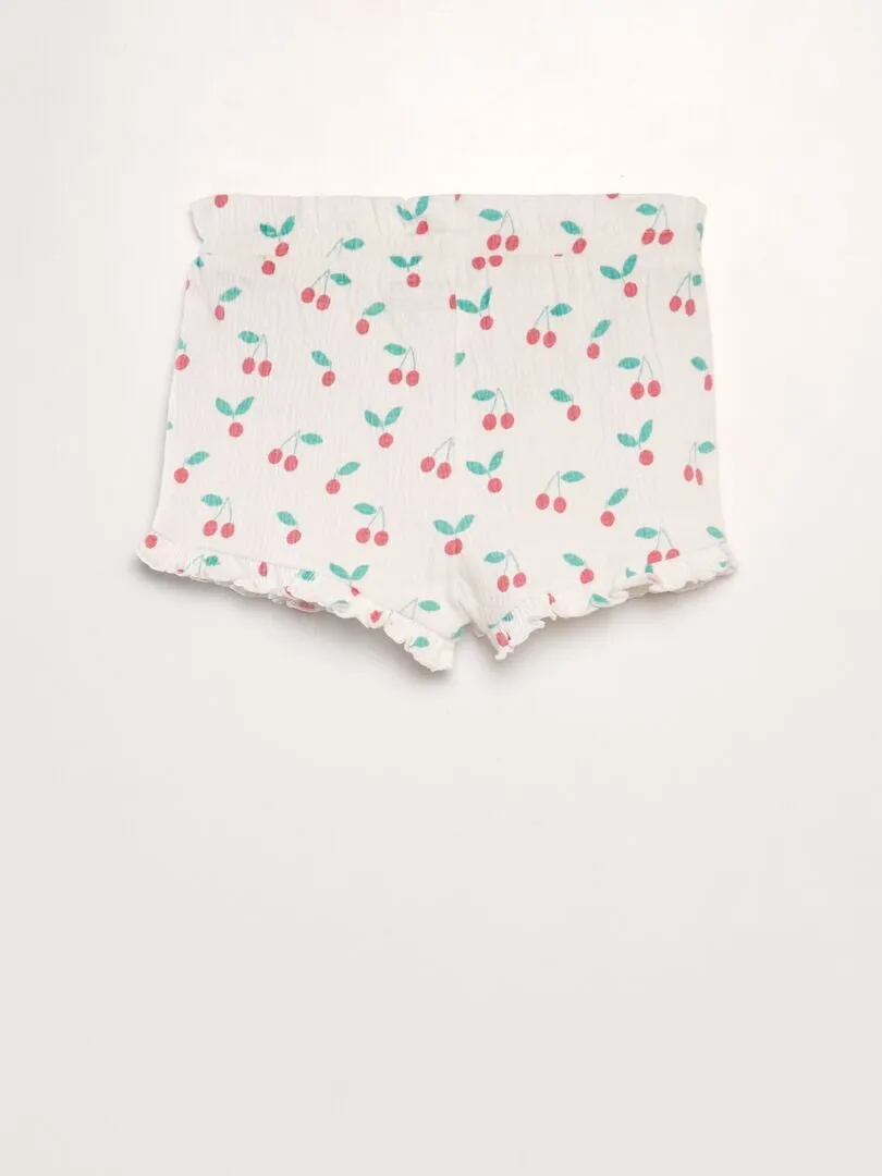 SHORT CON VOLANTES EN LOS BORDES  BLANCO