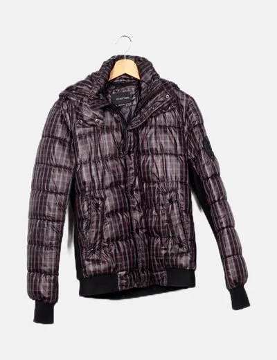 Sixty Chaqueta negra acolchada cuadros