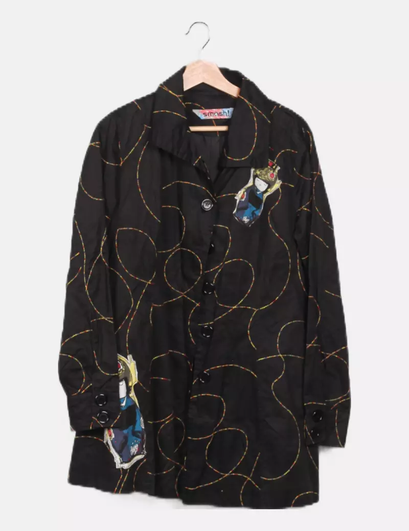 Smash! Chaqueta negra estampada