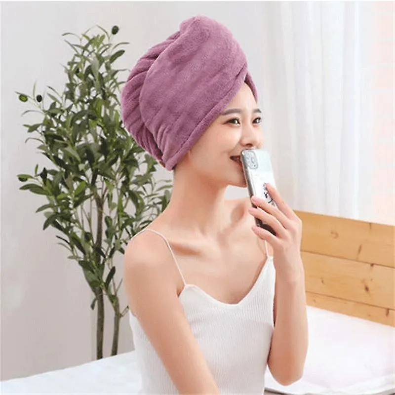 Soft Microfiber Girls Hair Towel Super Absorbent Quick Drying Magic Shower Cap for Women Bathroom Hair Turban Twist Head Wrap
