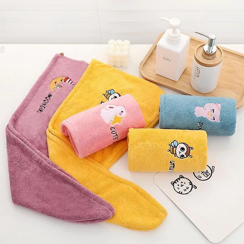 Soft Microfiber Girls Hair Towel Super Absorbent Quick Drying Magic Shower Cap for Women Bathroom Hair Turban Twist Head Wrap