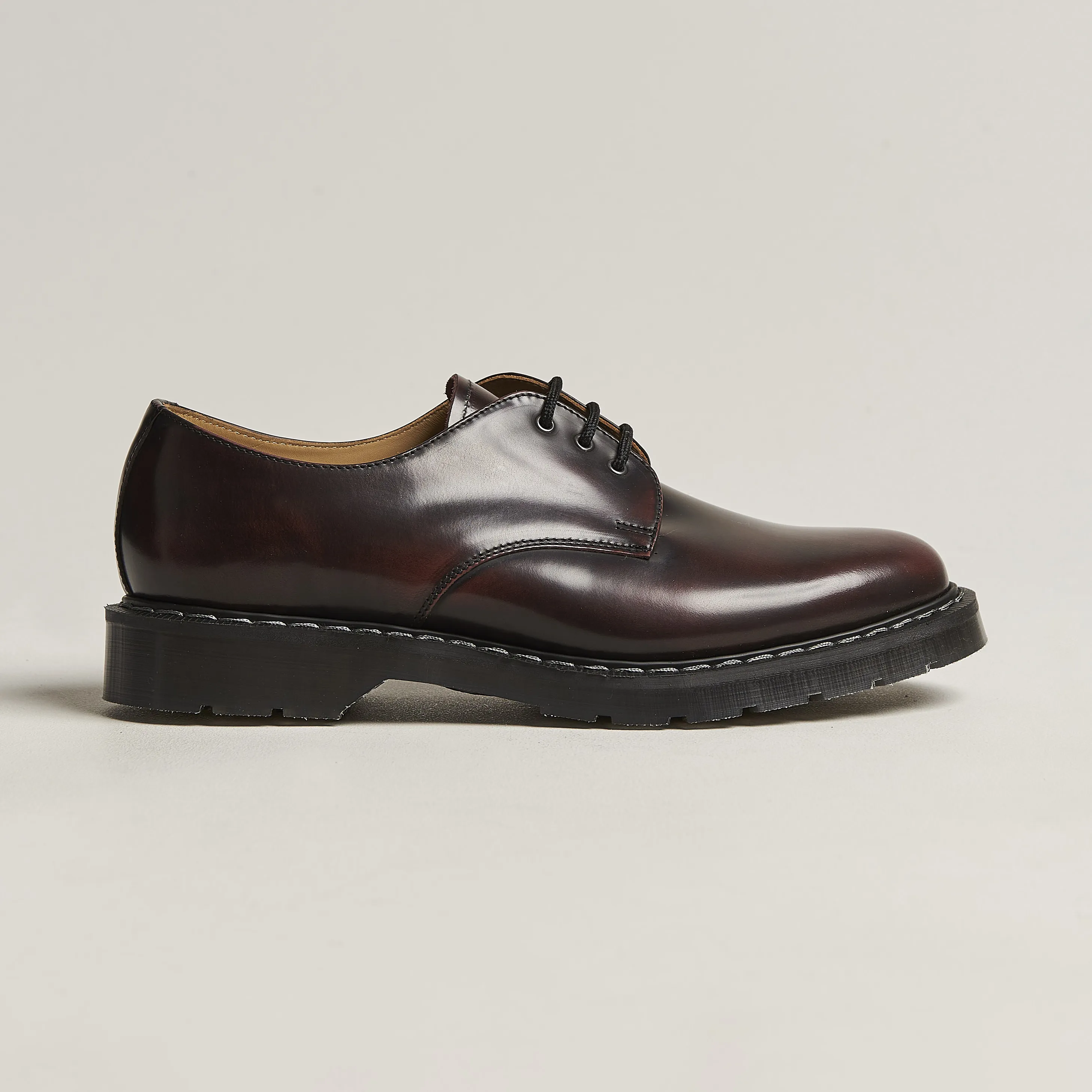 Solovair 3 Eye Gibson Shoe Burgundy Shine