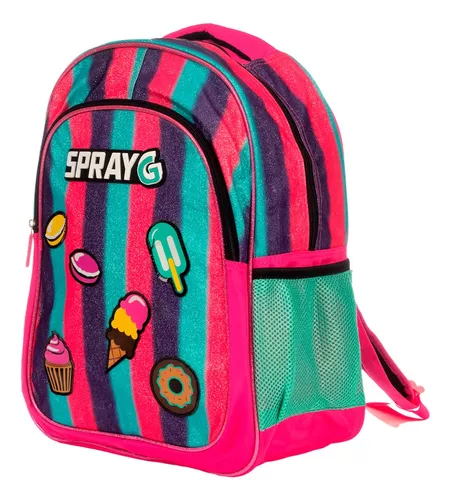 Spray G Mochila Escolar Ice Cream Macarron Glitter 83194