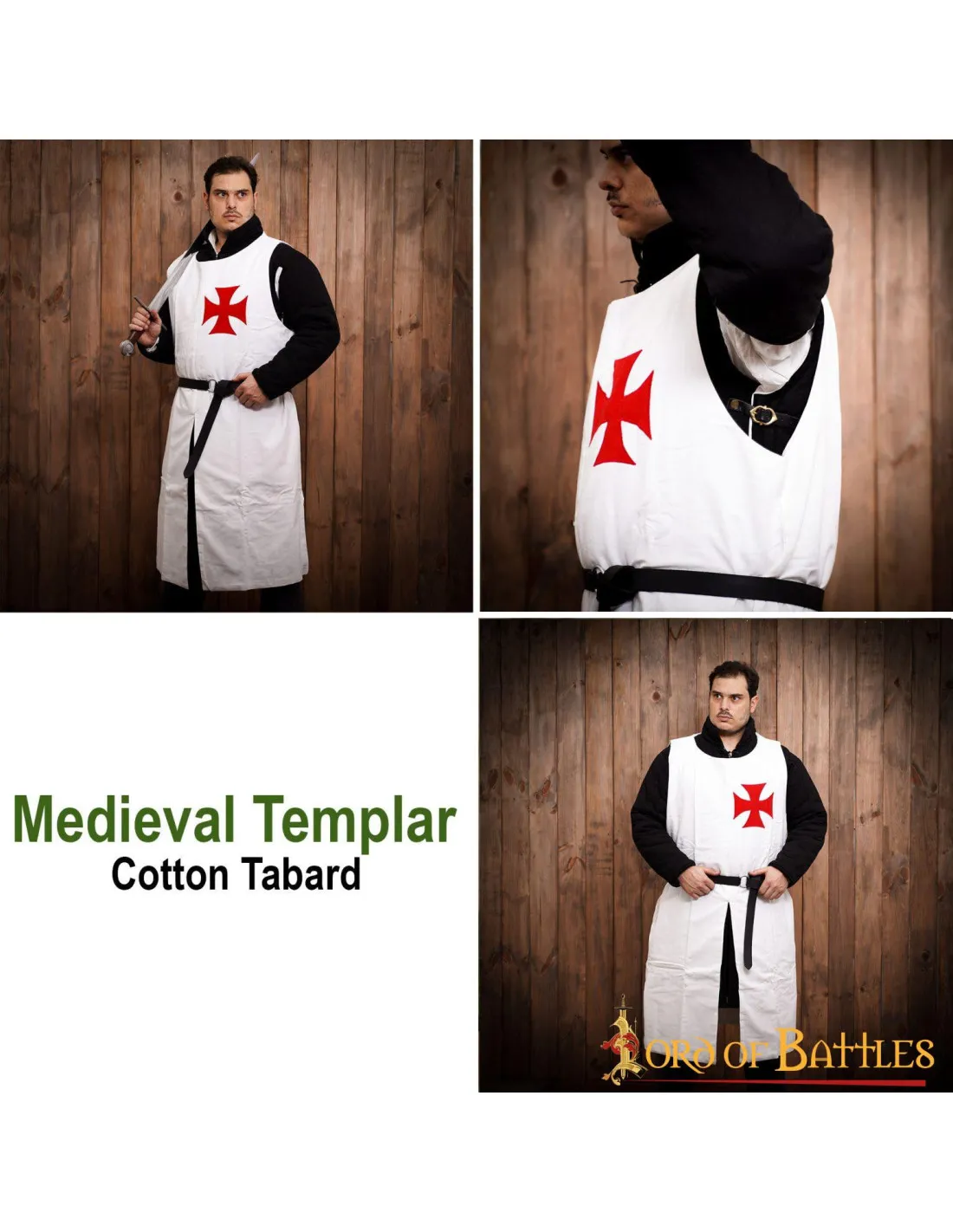 Tabardo de los Caballeros Templarios con cruz Paté