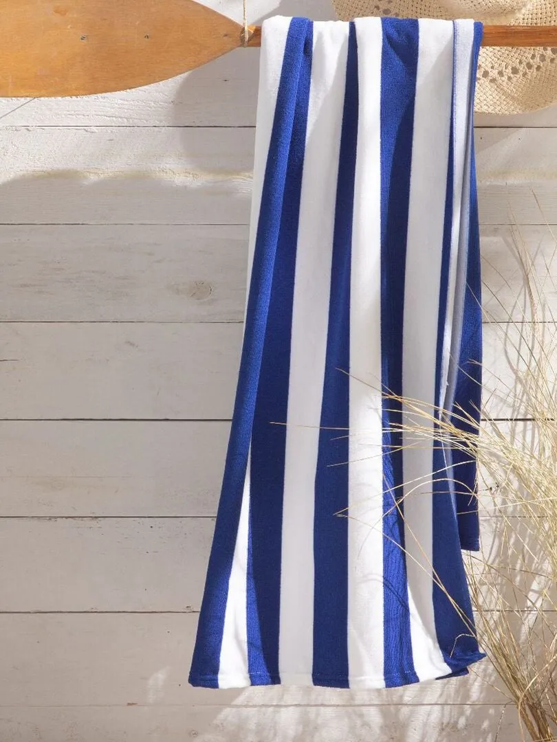 TOALLA DE PLAYA DE RAYAS  AZUL