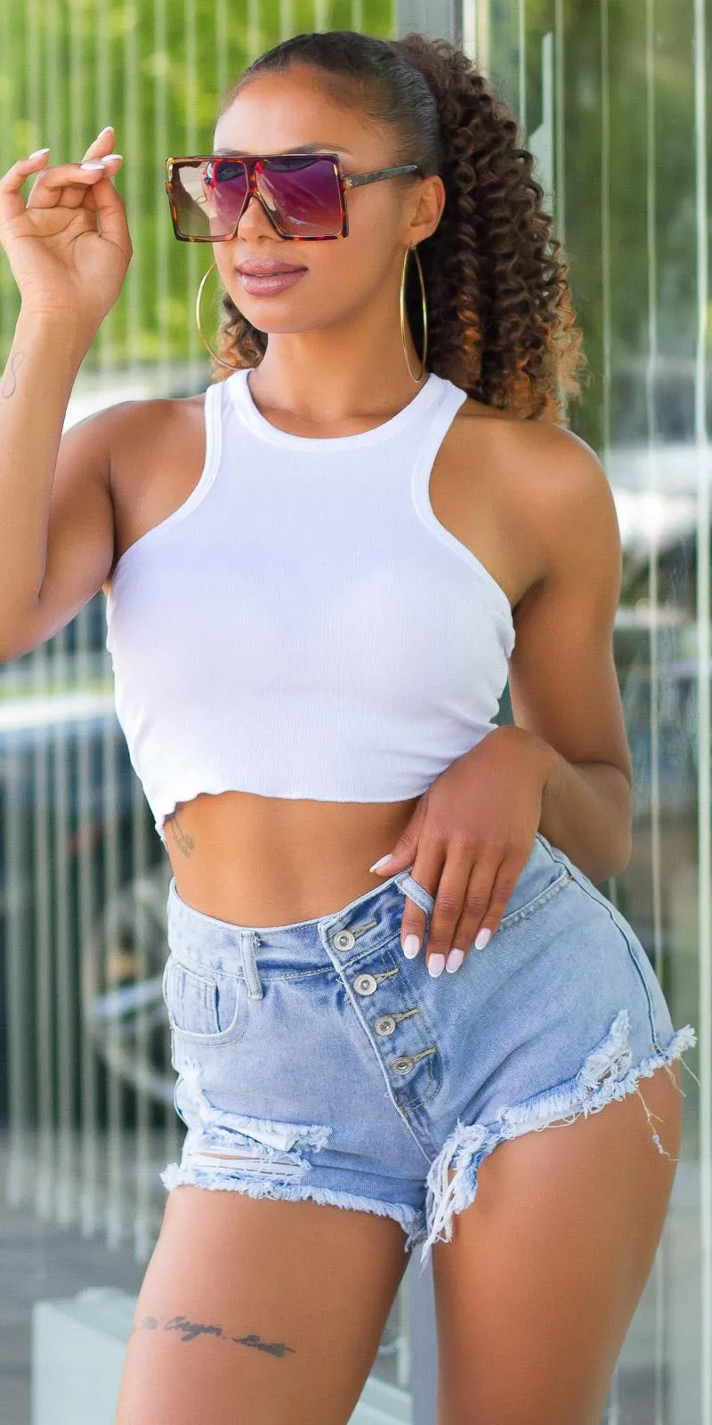 Top crop moda mujer Blanco