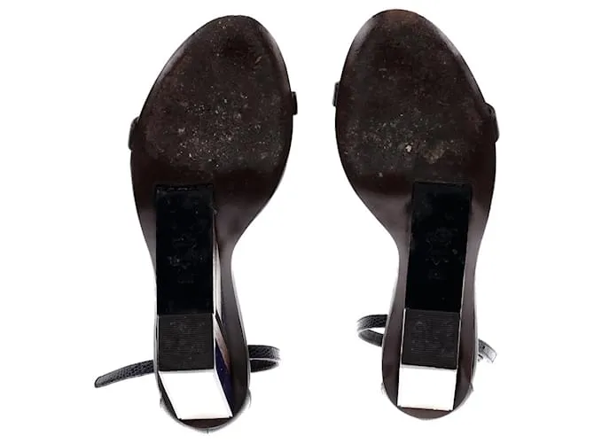 Tory Burch Colorblock Sandalias de cuña de madera en cuero multicolor Impresión de pitón 