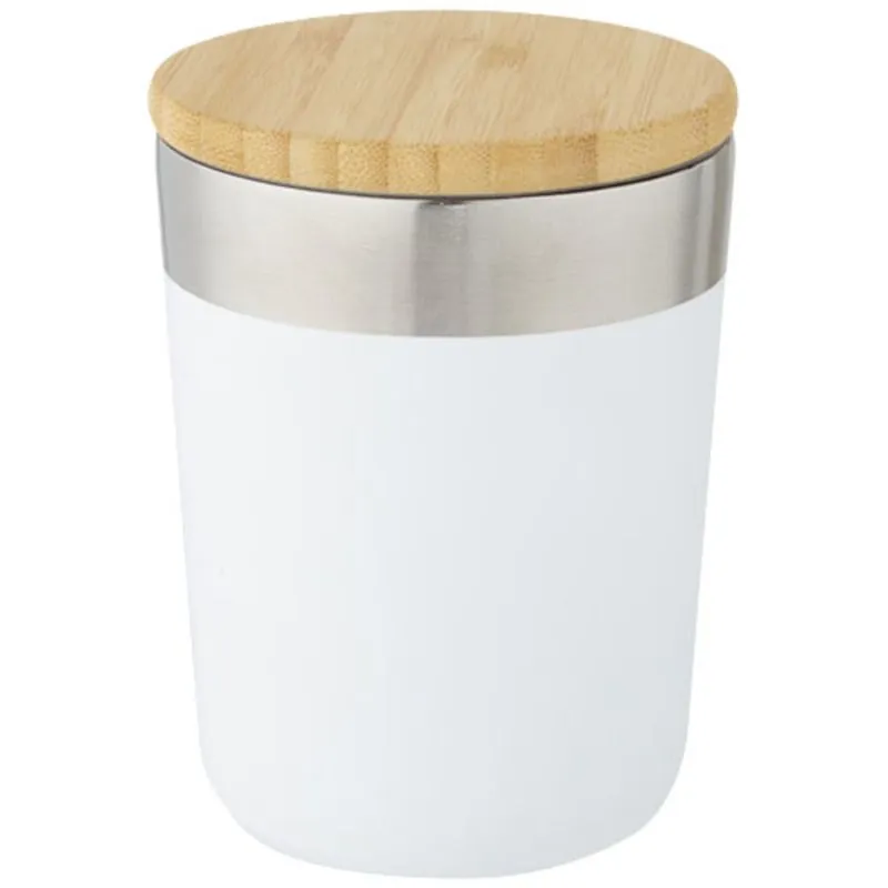 Vaso de 300 ml de acero inoxidable con aislamiento al vacío de cobre y tapa de bambú 'Lagan'