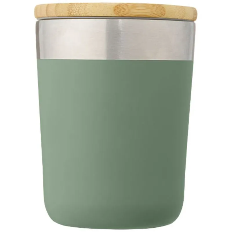 Vaso de 300 ml de acero inoxidable con aislamiento al vacío de cobre y tapa de bambú 'Lagan'