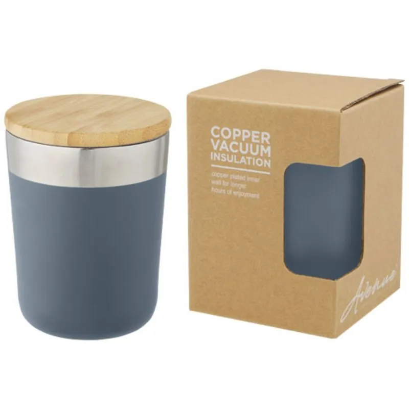 Vaso de 300 ml de acero inoxidable con aislamiento al vacío de cobre y tapa de bambú 'Lagan'