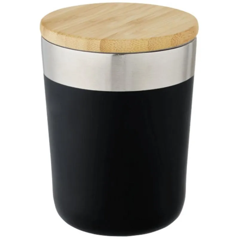 Vaso de 300 ml de acero inoxidable con aislamiento al vacío de cobre y tapa de bambú 'Lagan'