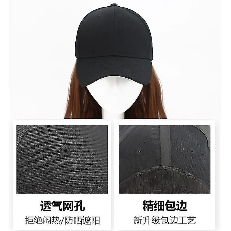 Women Hair Extension Adjustable Baseball Cap With Curly Long Wavy Wave Hairpiece