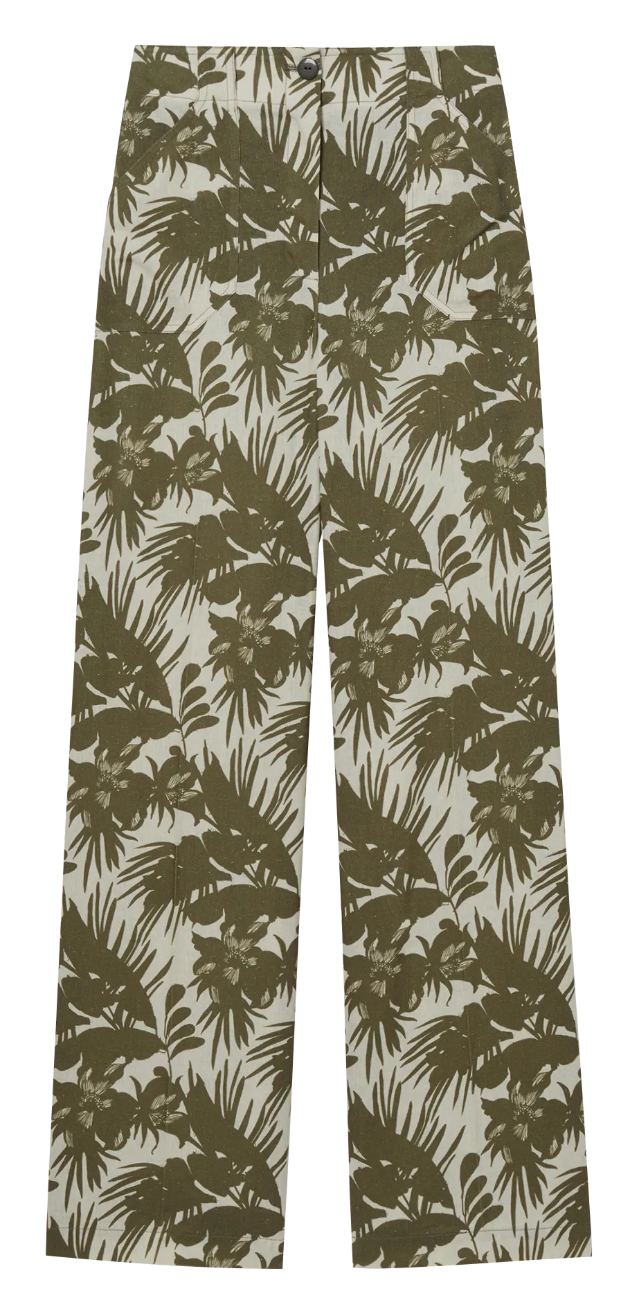 ZAPA PAMPELONNE  PANTALóN RECTO ESTAMPADO DE MEZCLA DE LINO EN MULTICOLOR