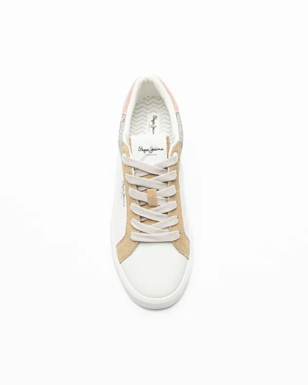 Zapatillas blancas Pepe Jeans London Dobbie Mix Blanco