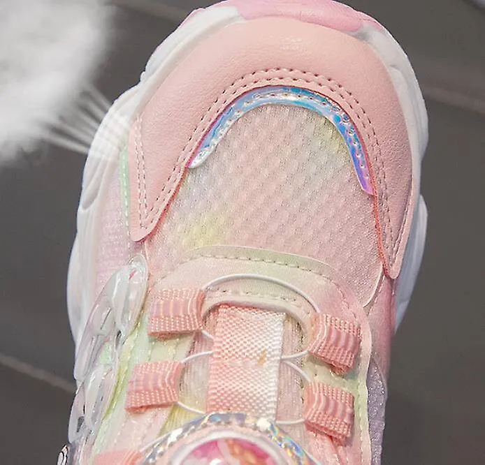Zapatillas de deporte para niños con hebilla giratoria para niñas Zapatos deportivos ligeros y transpirables para niños Zapatos 