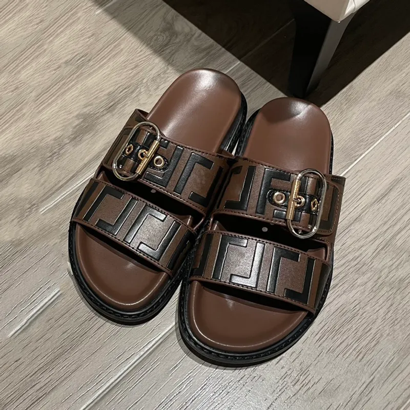Zapatillas de diseño, sandalias, sandalias de marca de lujo, moda mujer, zapatillas clásicas de brocado floral, pisos, chanclas 