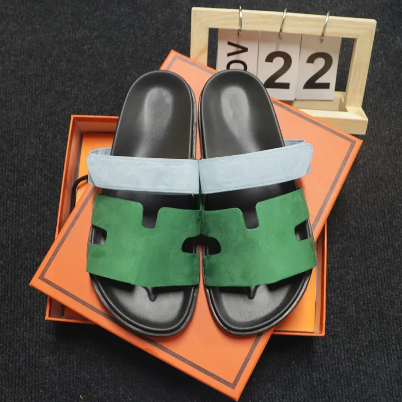Zapatillas para mujer Zapatillas de diseñador para hombre Suelas Sandalias de playa informales de verano Cuero genuino de primer