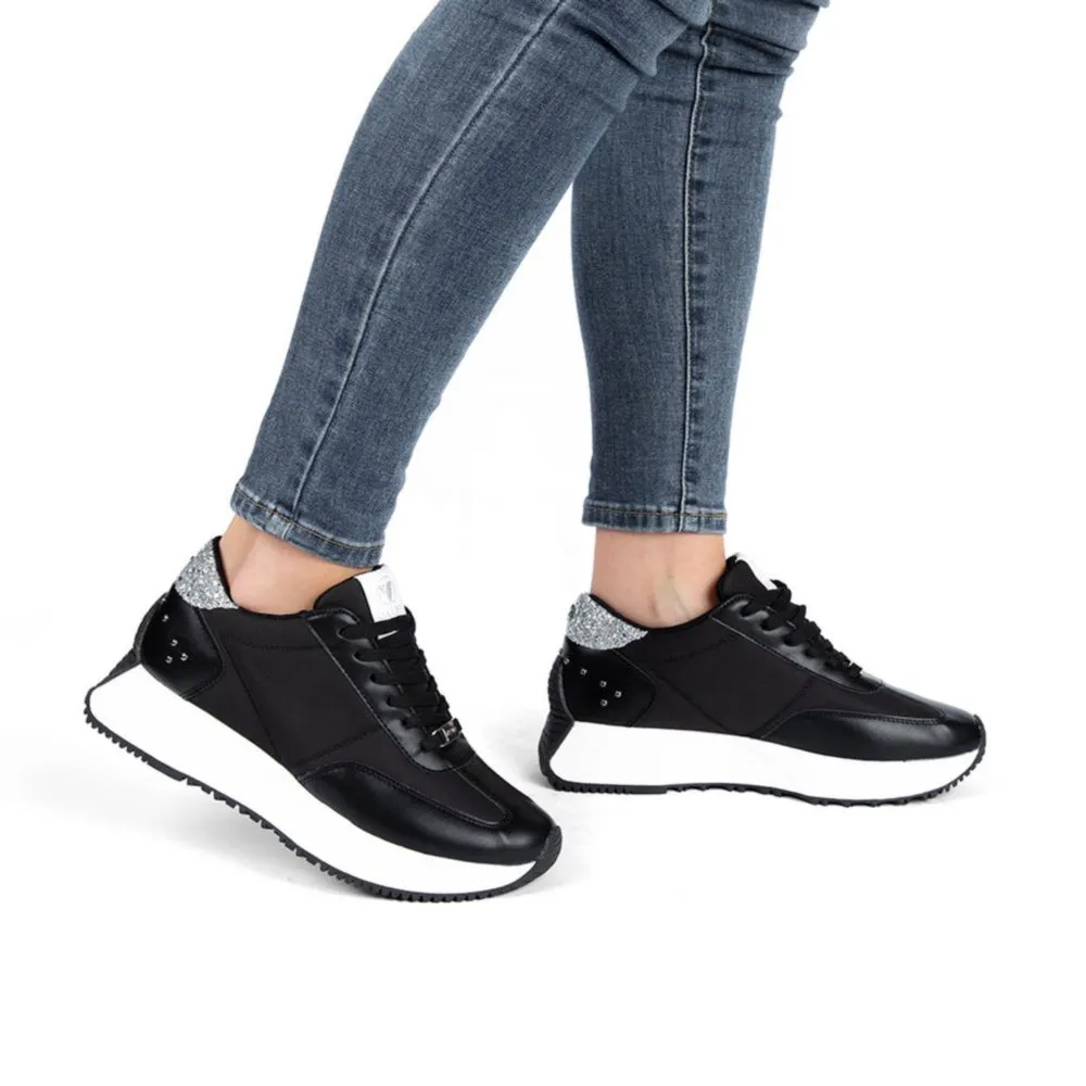 Zapatillas Urbana para Mujer Via Uno Negro Textil