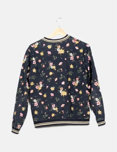 Zara Chaqueta azul estampada